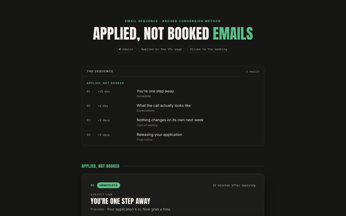 Applied, not booked preview