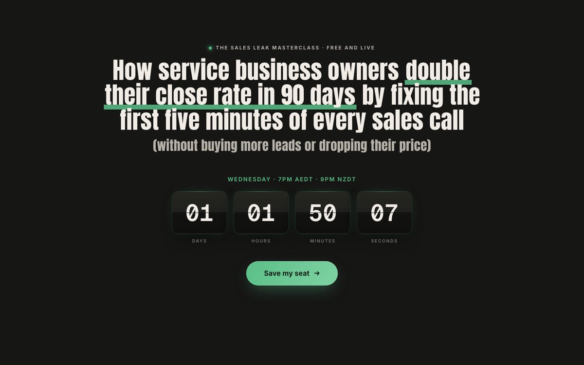 Registration page preview
